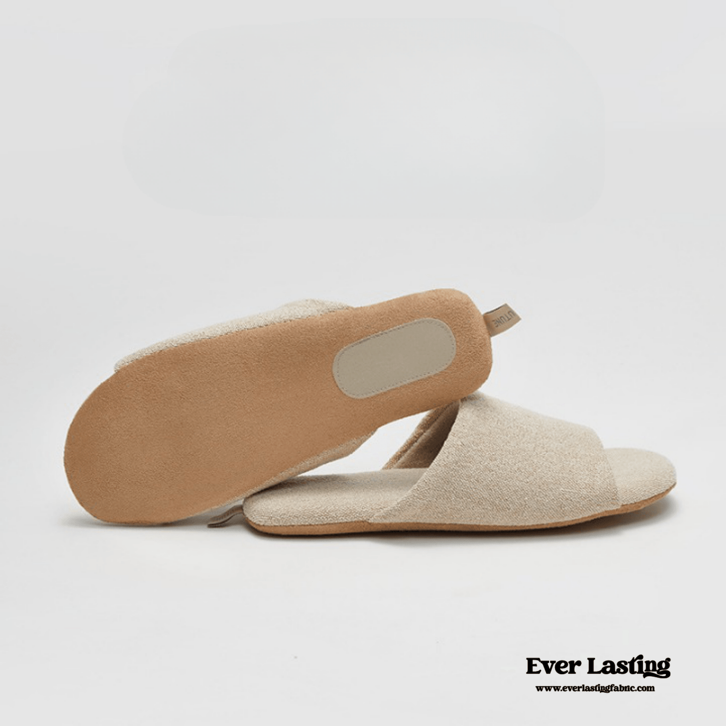 Open Toe Cotton House Slipper / Dark Gray