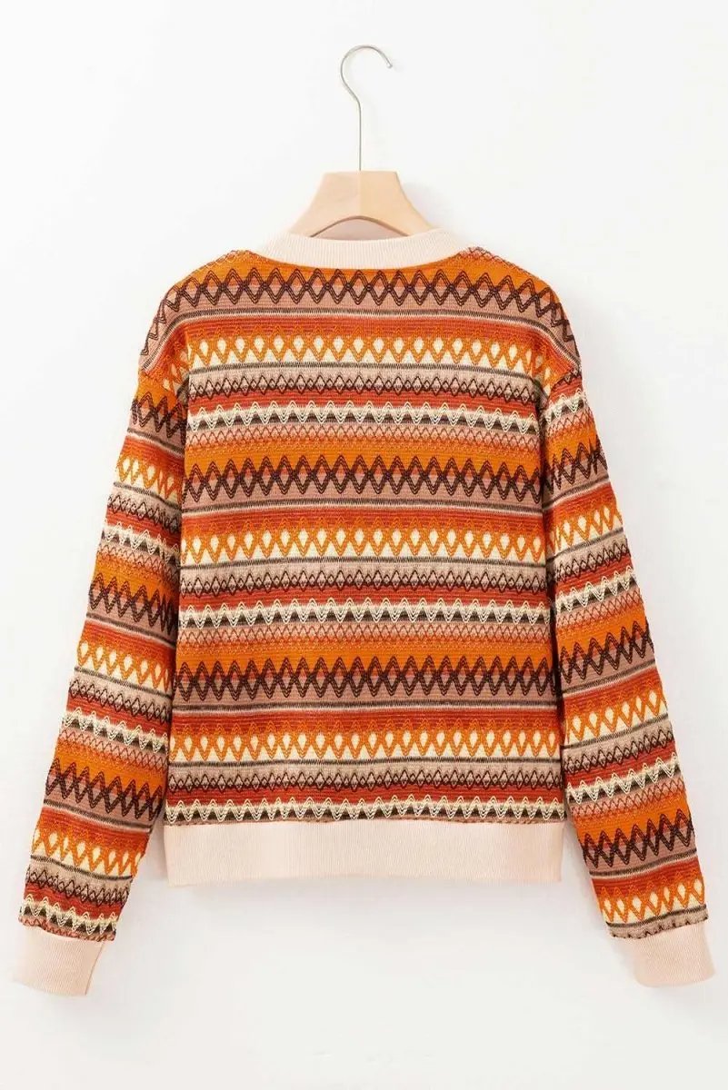 Jackets Love Salve Orange Boho Jacket Women's Fall/Autumn Zip Up Long Sleeve Western Style