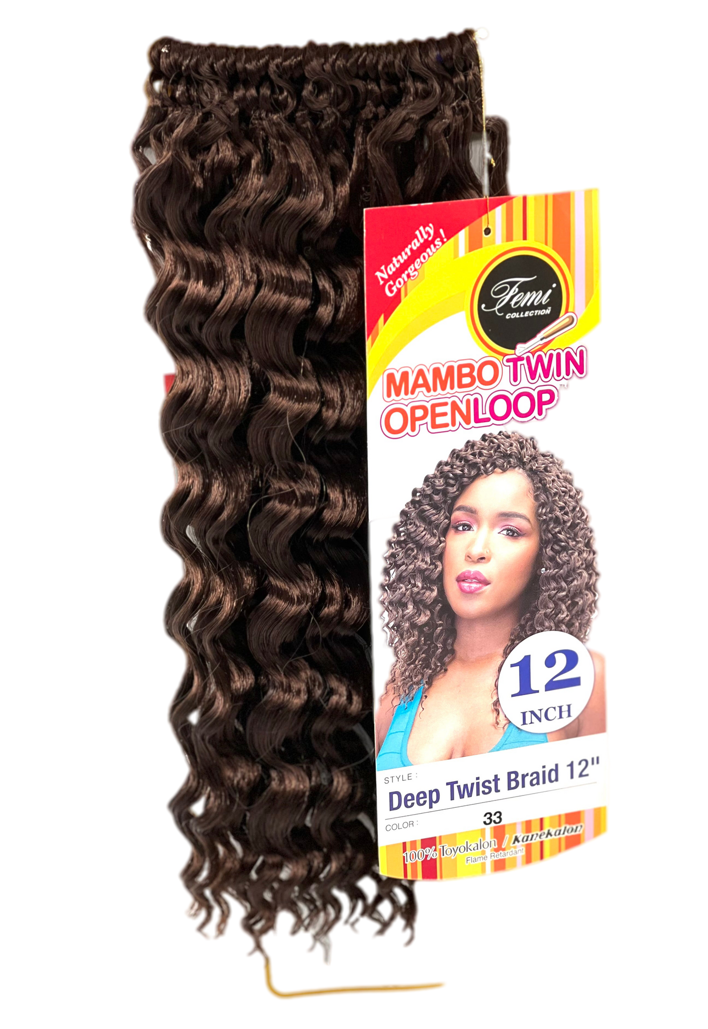 Femi Collection Mambo Twin Open Loop Deep Twist Braid 12 in, Color OET1B/30