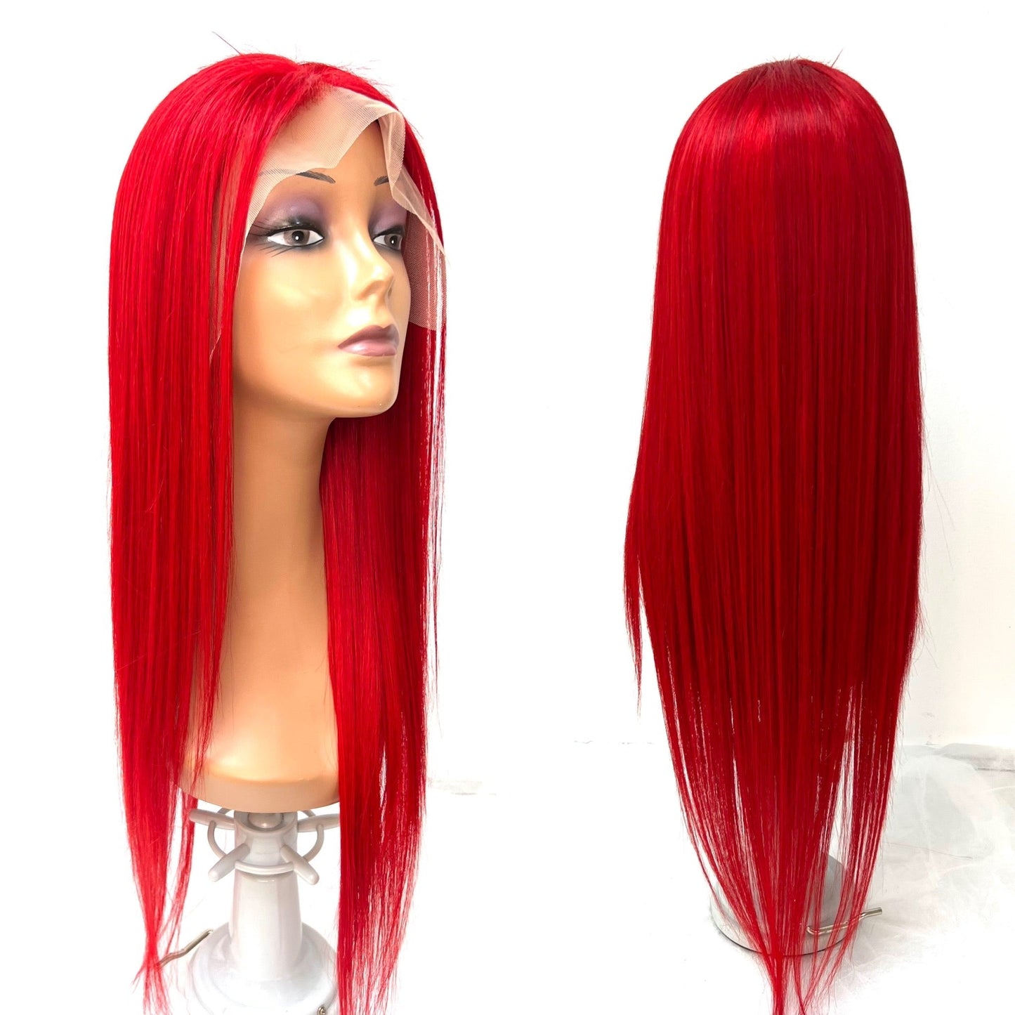 Rio Straight Human Hair Lace Front Wig, Burgundy, 26 in