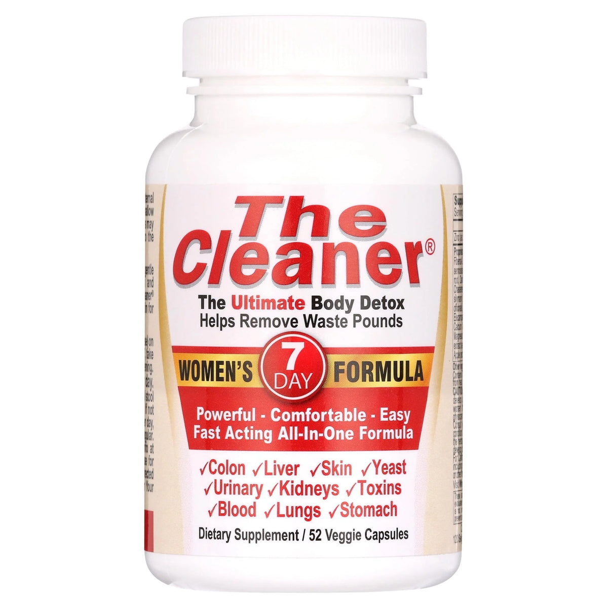 Century Systems The Cleaner 7-Day Women's Formula Body Detox, 52 Capsules