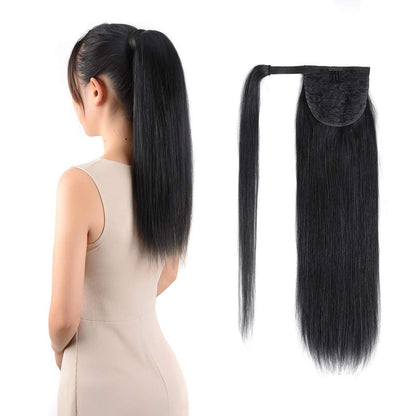VIP Extensions Silky Straight Human Hair Ponytail, Color 34, 18 in