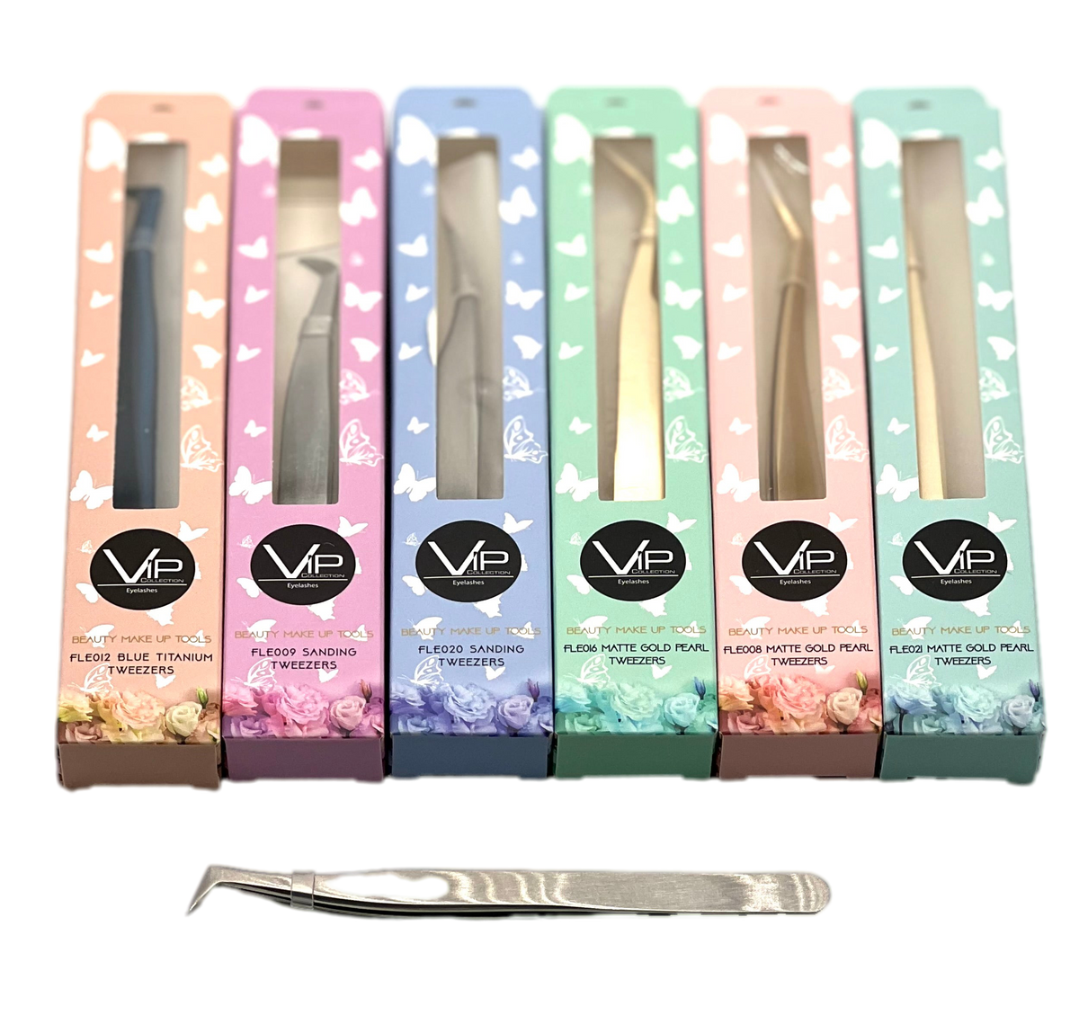 VIP Extensions Eyelash Tweezers FLE012, Sanding