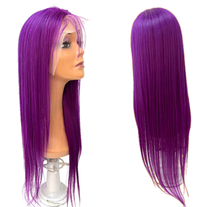 Rio Straight Human Hair Lace Front Wig, Burgundy, 26 in