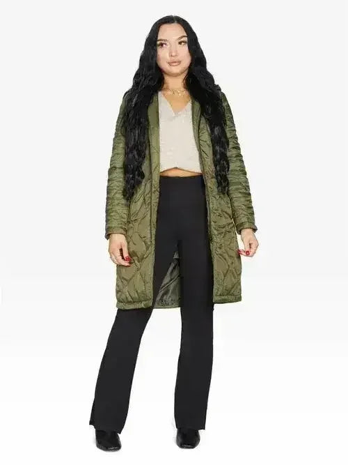 Quilted Down Jacket - Lightweight Hooded Coat | Femstylo