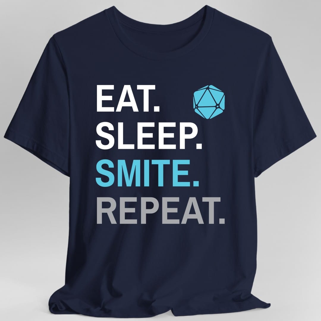 Paladin Smite T-Shirt – 'Eat, Sleep, Smite, Repeat'