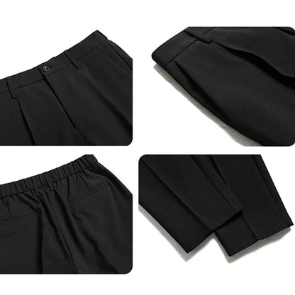 Pants Boys Mens Korean Fashion Hip Hop Classic Nine-Point Pants 2022 Boys Men Oversize Breathable Wide Leg Casual Straight Trouser27-38 - # BOAA13410007