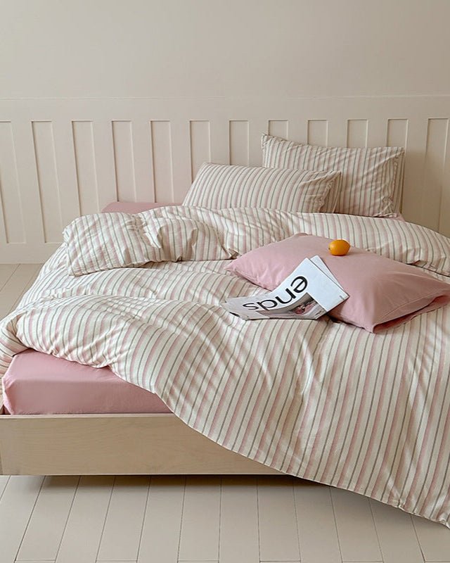 Parker Minimalist Striped Bedding Set / Blue