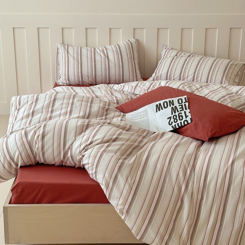 Parker Minimalist Striped Bedding Set / Blue
