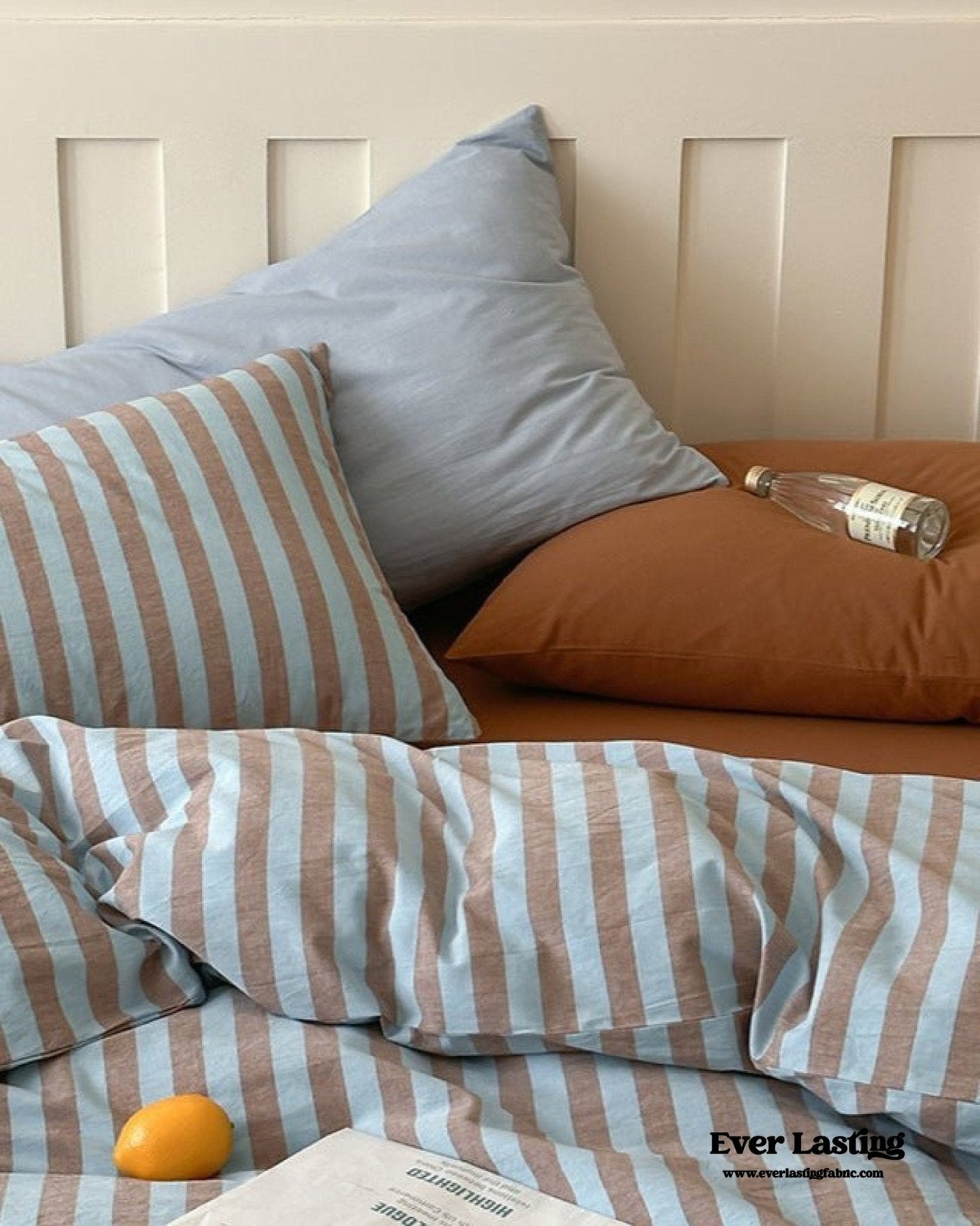 Parker Minimalist Striped Bedding Set / Pink