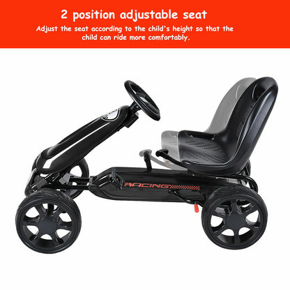 Pedal-Powered Go Kart for Kids - 4 Wheel Racer Stealth - Perfect Christmas Gift