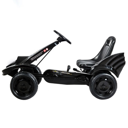 Pedal Powered Go Kart for Kids with Clutch & Hand Brake - 4 Wheel Racer Toy