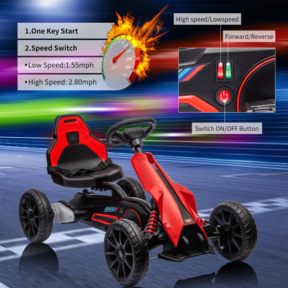 Pedal-Powered Go Kart for Kids with Safety Belt - Outdoor 4-Wheel Racer Toy