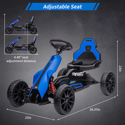 Pedal-Powered Go Kart for Kids with Safety Belt - Outdoor 4-Wheel Racer Toy