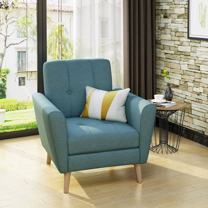 Mid Century Fabric Channel Stitch Club Chair