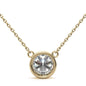 3.00 CTW AGI Certified Round Brilliant Lab Grown Diamond Bezel Pendant in 14K White or Yellow Gold