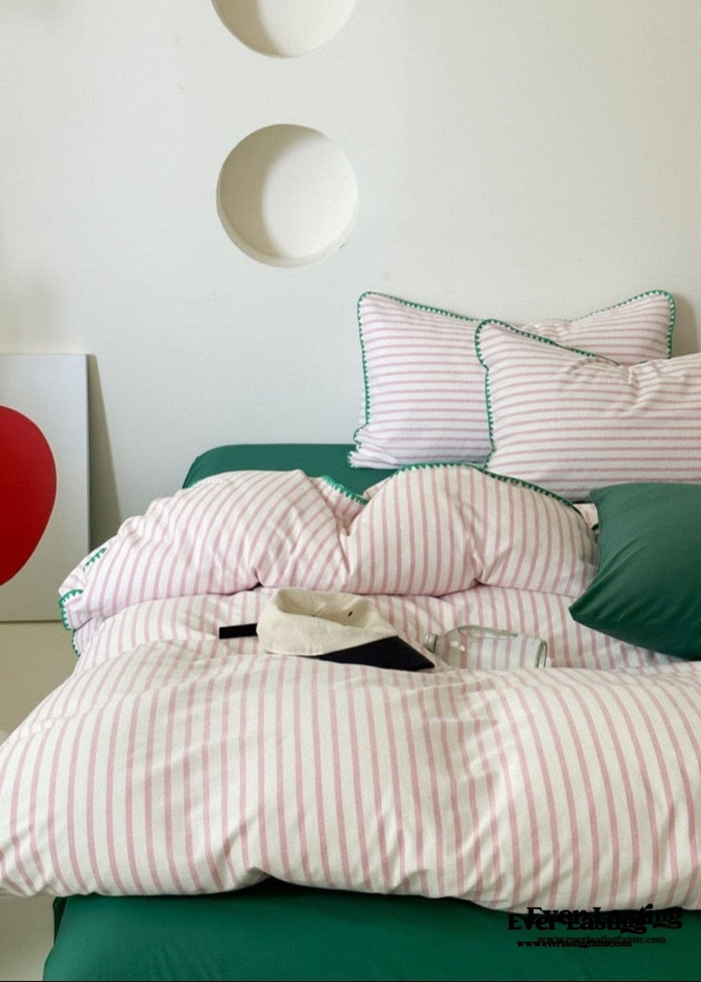Pepper Candy Stripe Bedding Set / Blue + Yellow