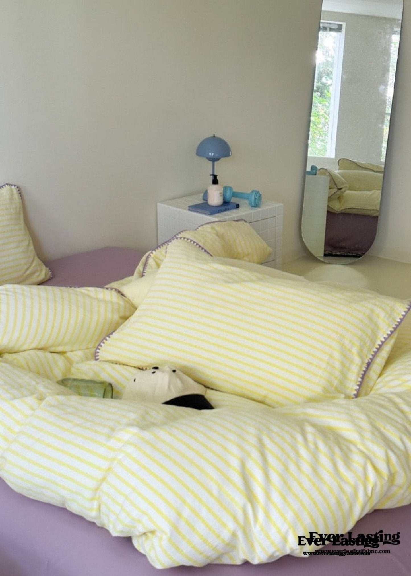 Pepper Candy Stripe Bedding Set / Blue + Yellow