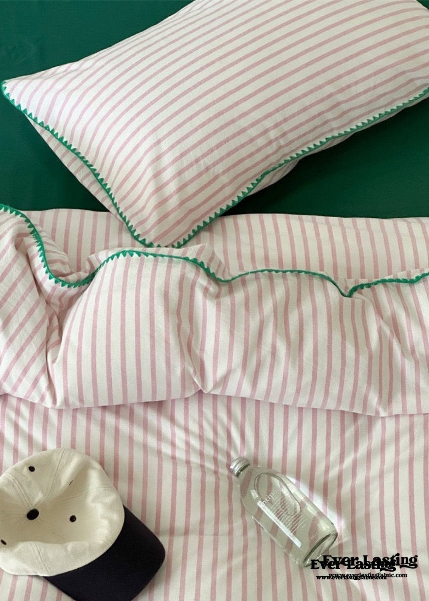 Pepper Candy Stripe Bedding Set / Blue + Yellow
