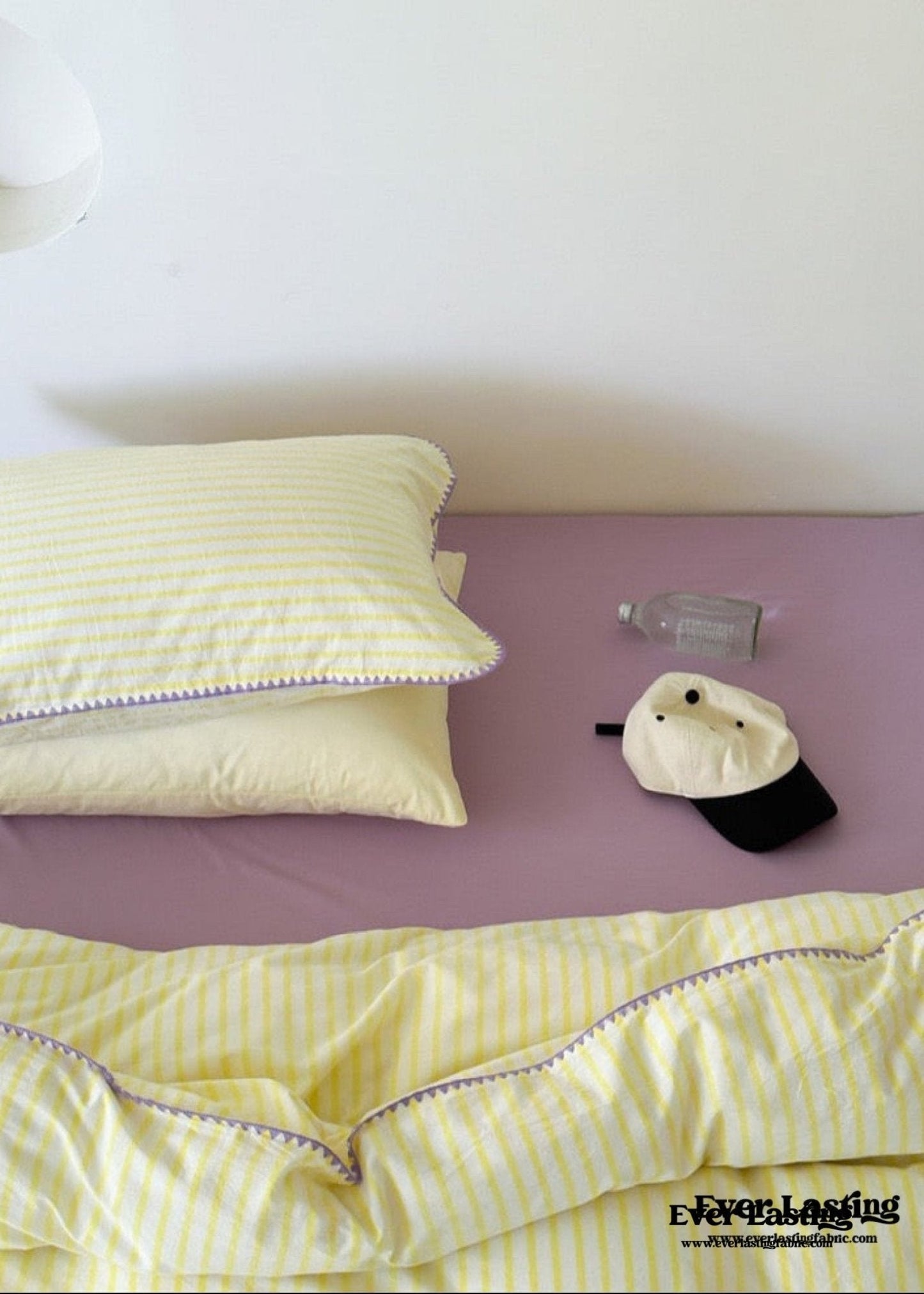 Pepper Candy Stripe Bedding Set / Blue + Yellow