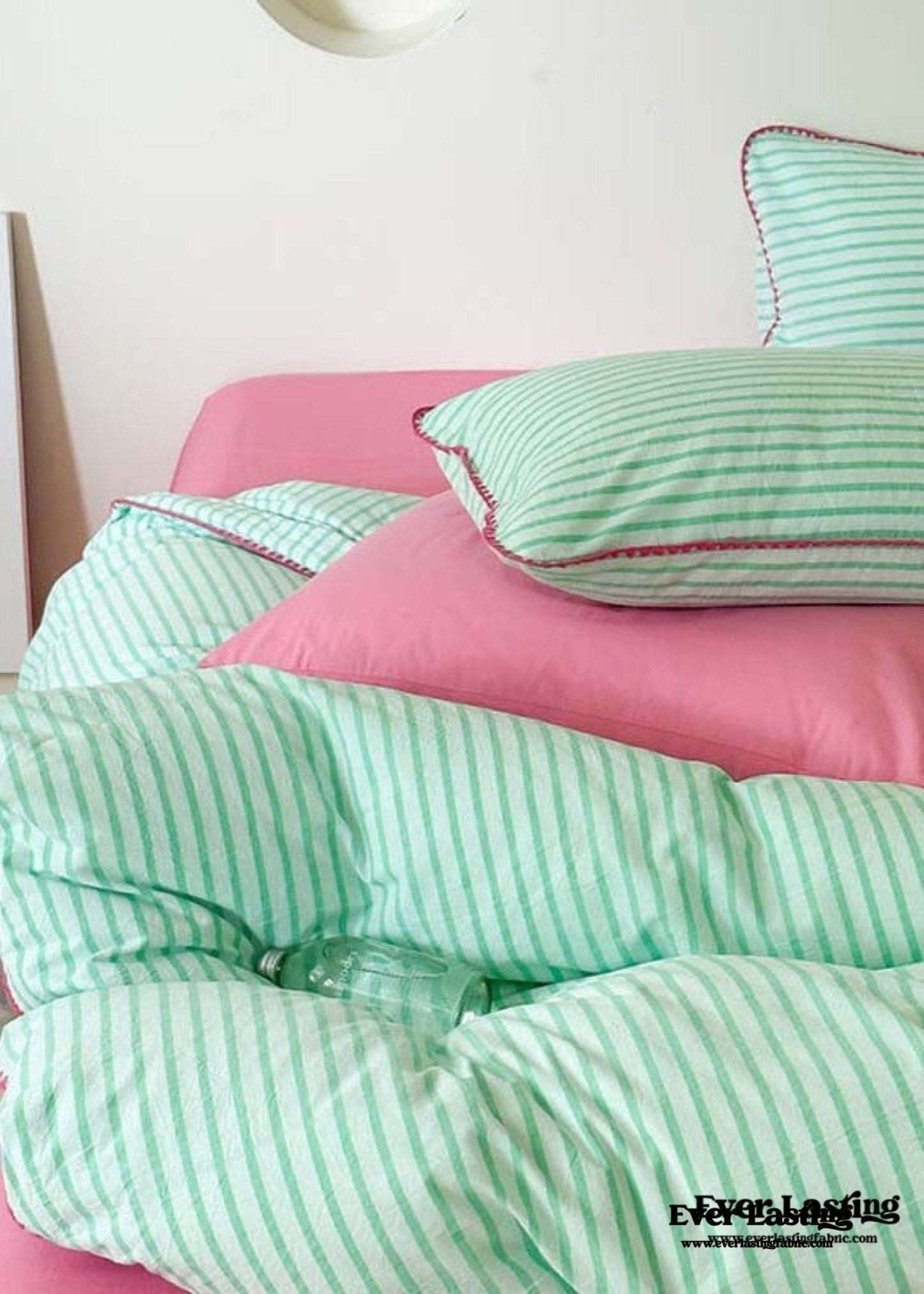 Pepper Candy Stripe Bedding Set / Blue + Yellow