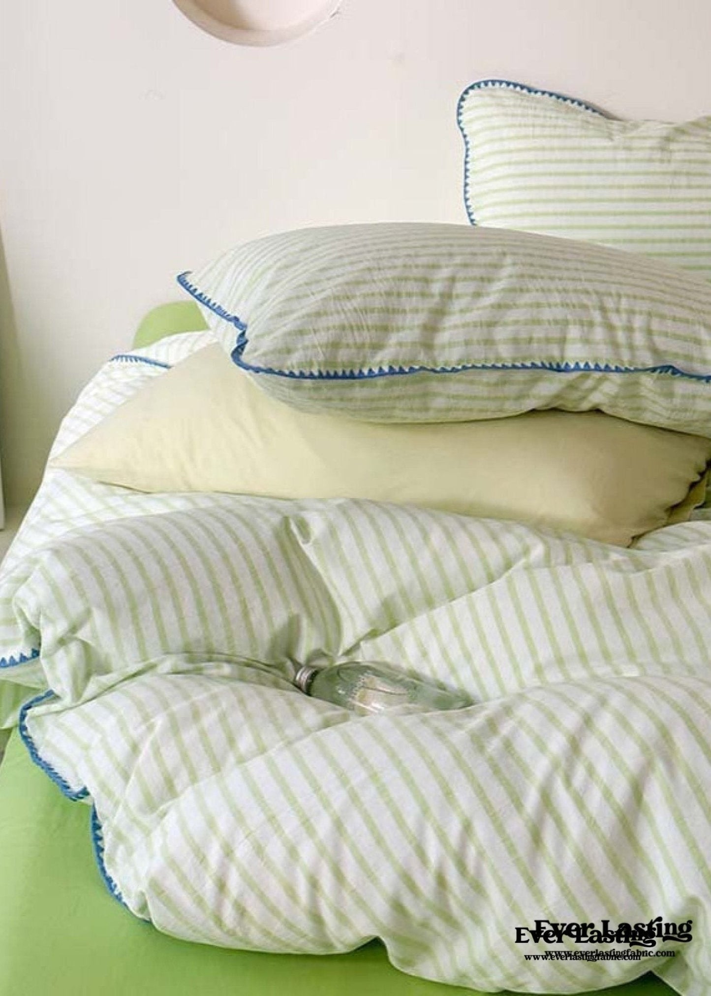 Pepper Candy Stripe Bedding Set / Blue + Yellow