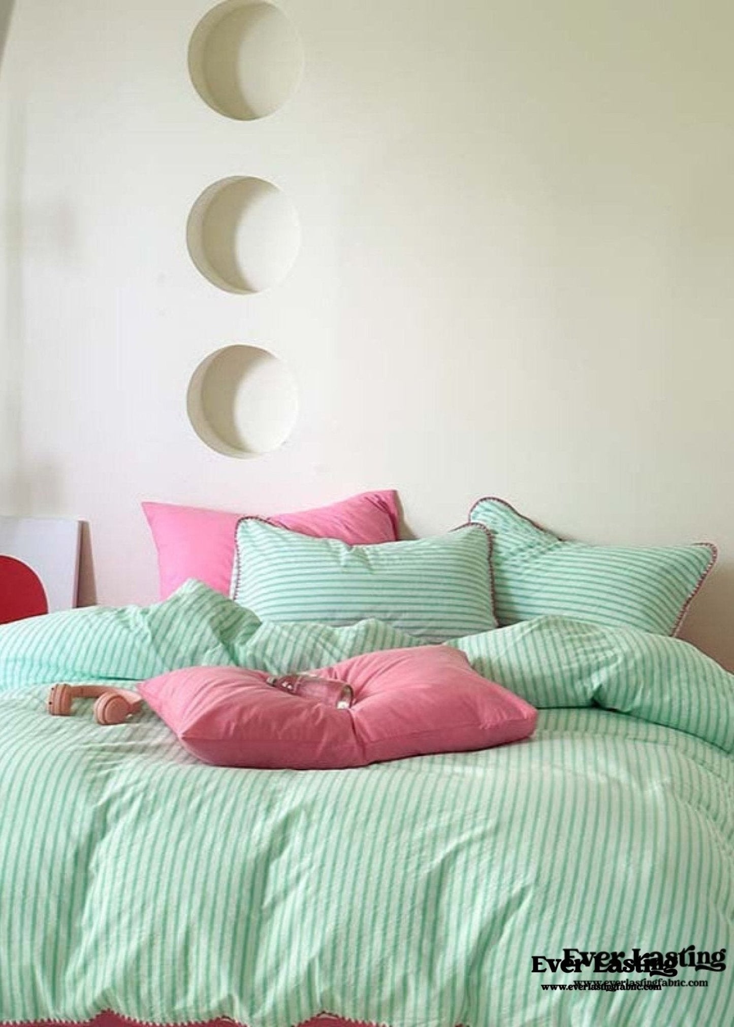 Pepper Candy Stripe Bedding Set / Blue + Yellow
