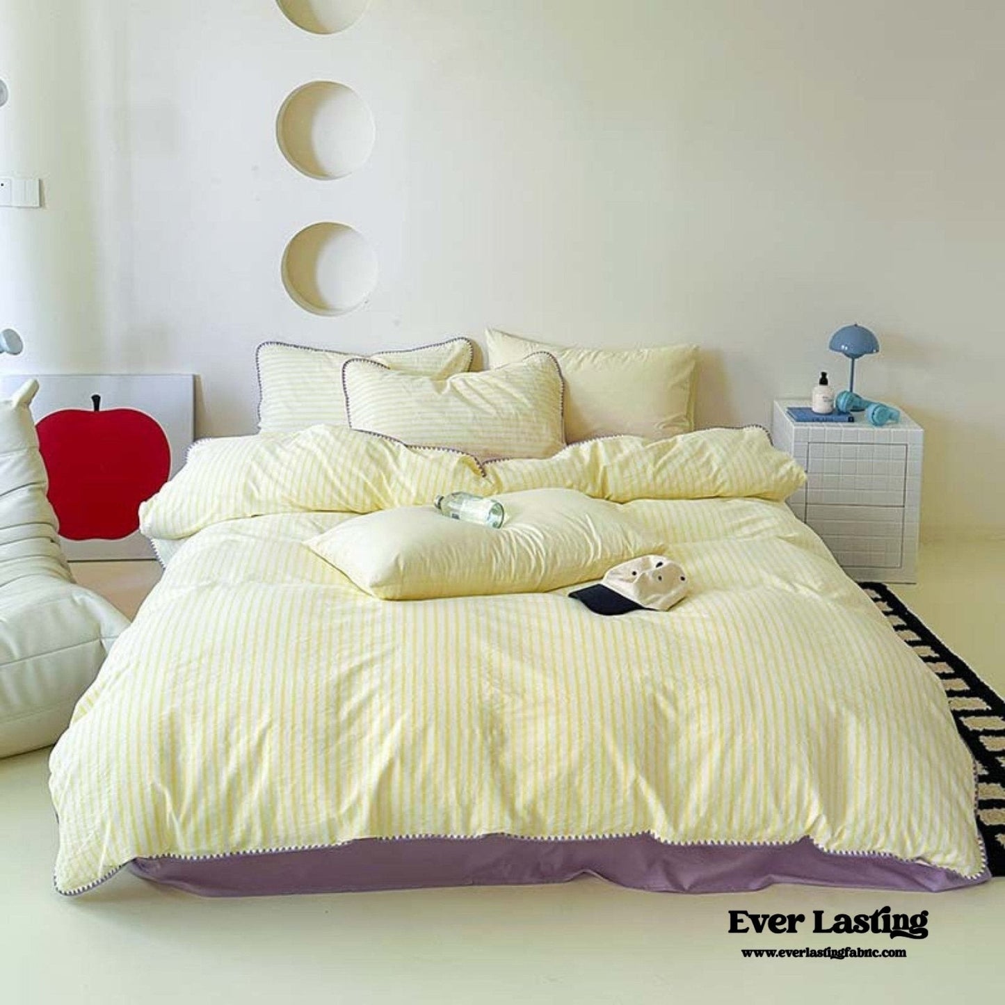 Pepper Candy Stripe Bedding Set / Fuchsia