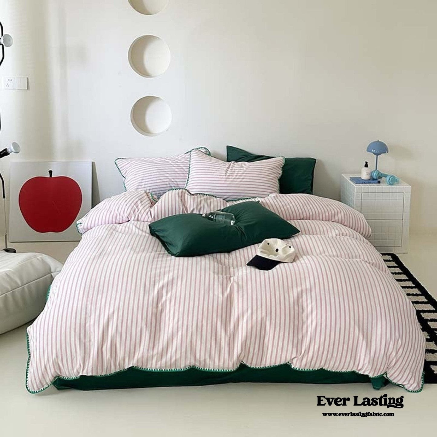 Pepper Candy Stripe Bedding Set / Fuchsia