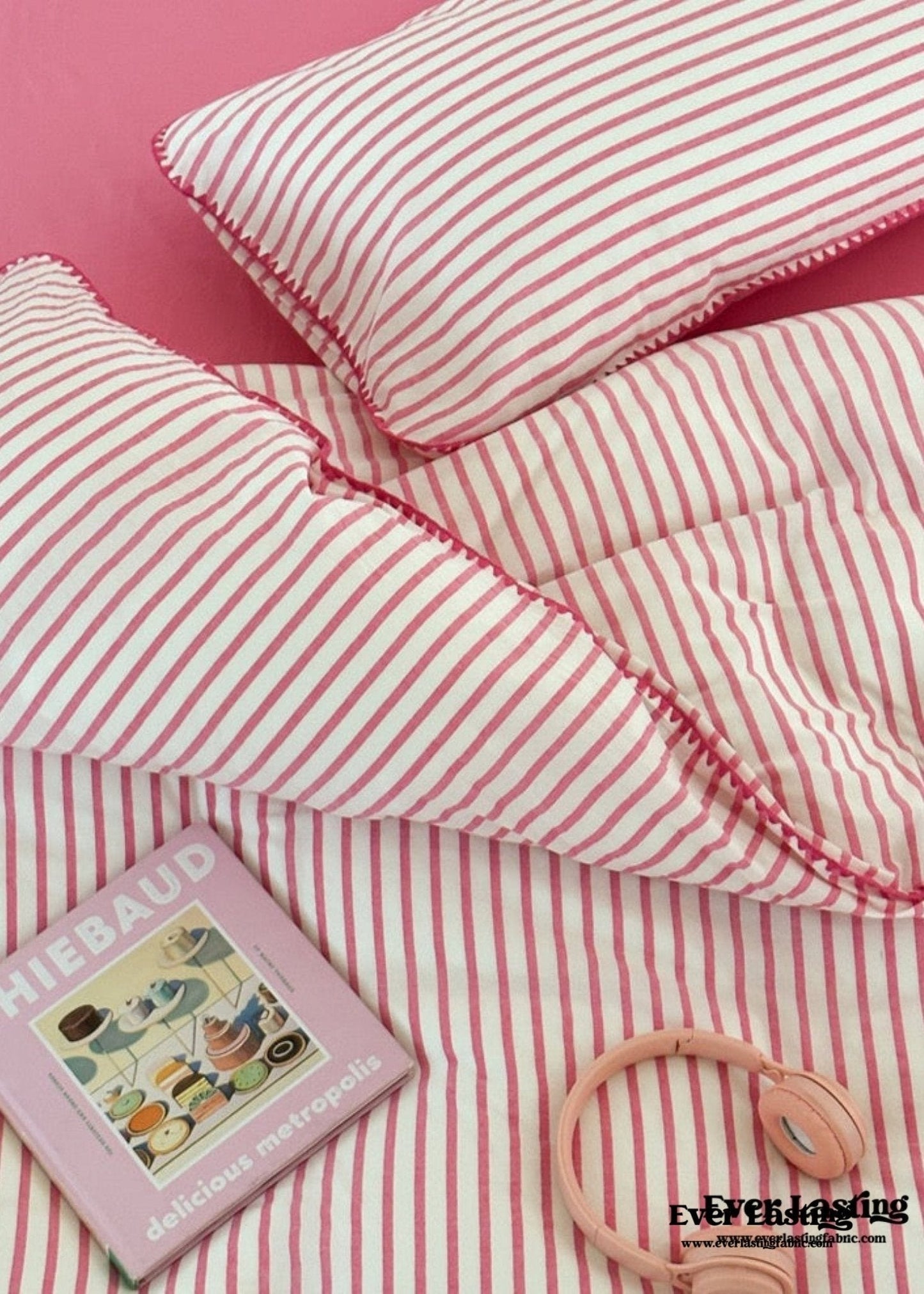 Pepper Candy Stripe Bedding Set / Fuchsia