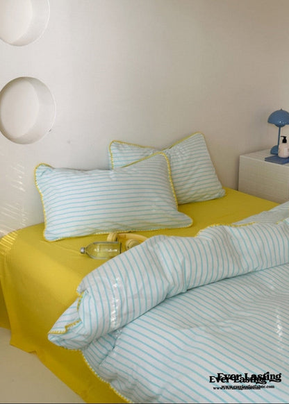Pepper Candy Stripe Bedding Set / Light Green