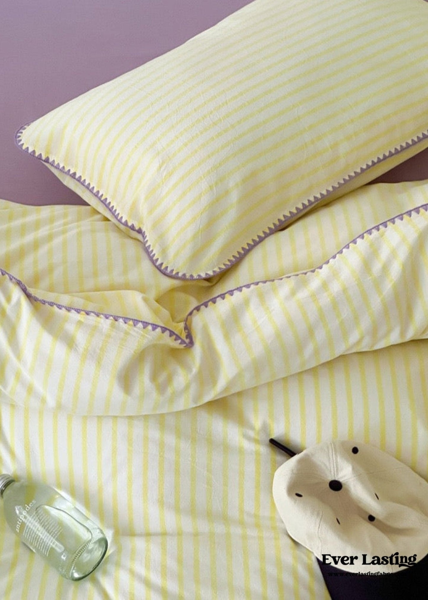 Pepper Candy Stripe Bedding Set / Light Green