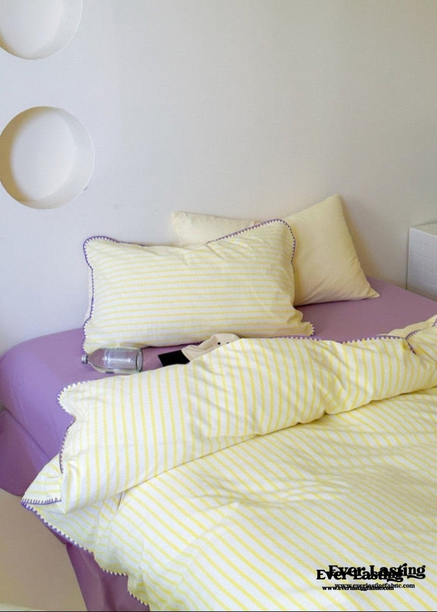Pepper Candy Stripe Bedding Set / Light Green