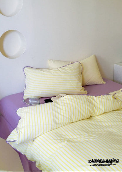 Pepper Candy Stripe Bedding Set / Light Green