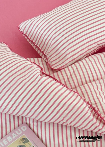 Pepper Candy Stripe Bedding Set / Light Green