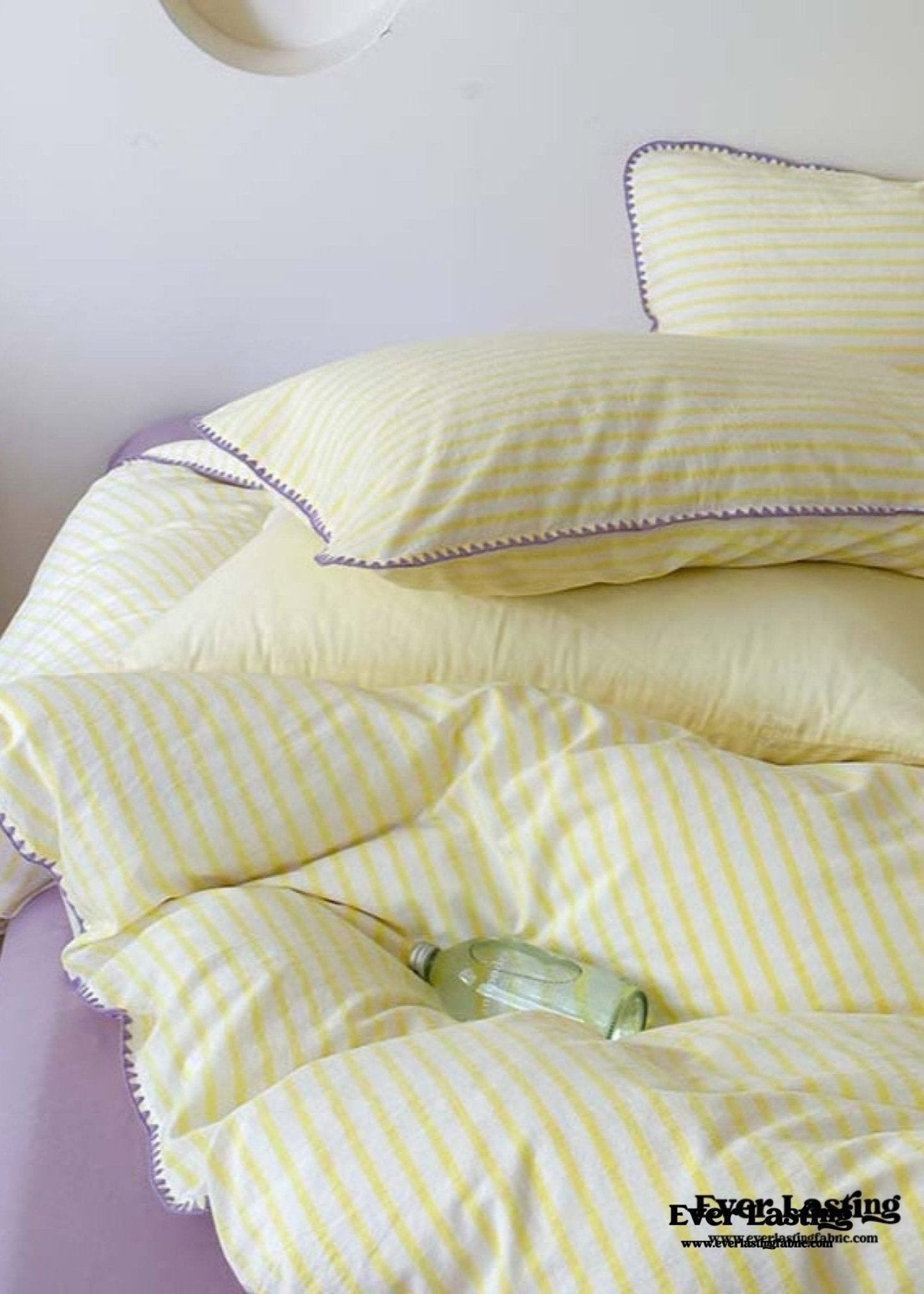 Pepper Candy Stripe Bedding Set / Purple + Green