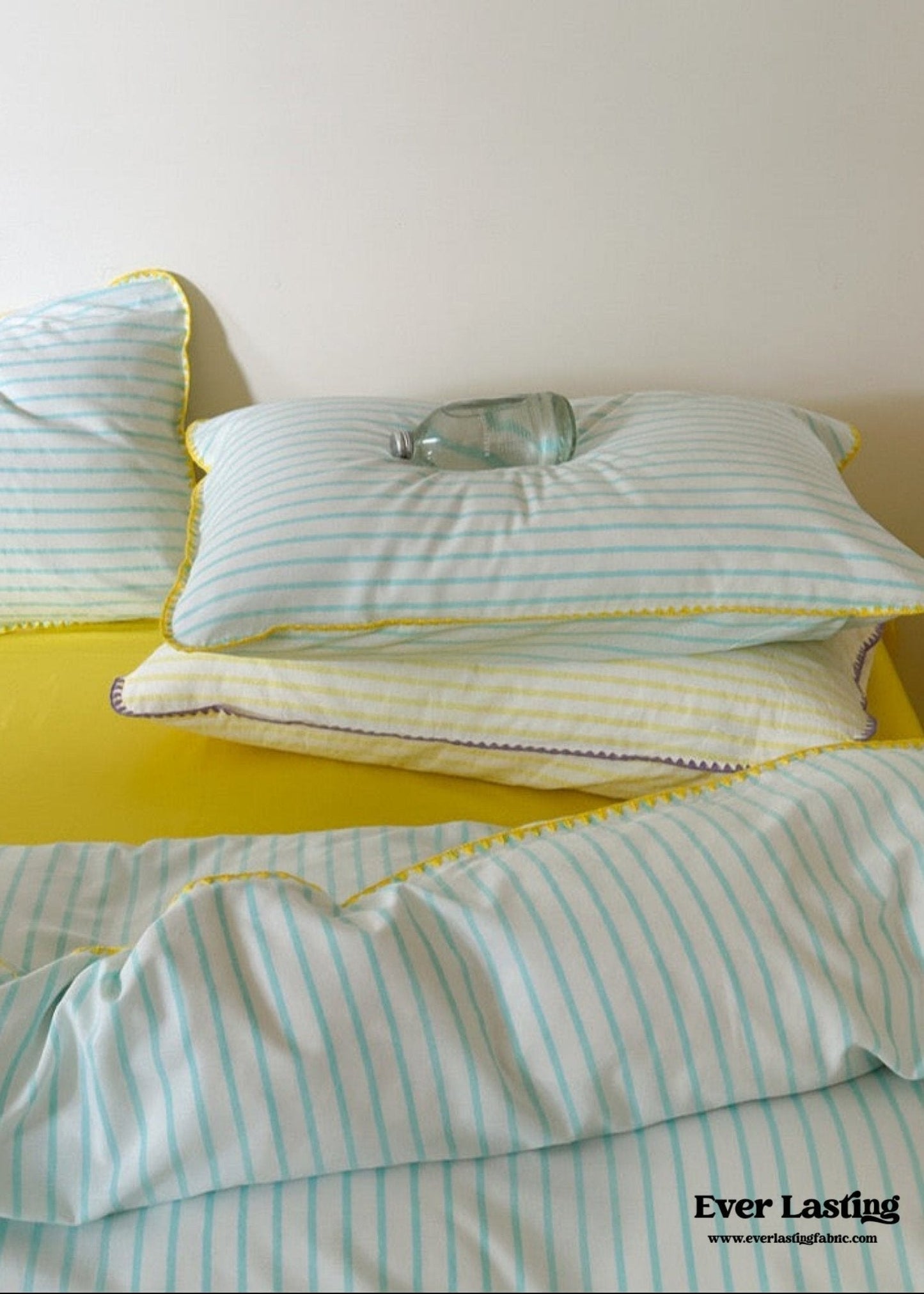 Pepper Candy Stripe Bedding Set / Purple + Green