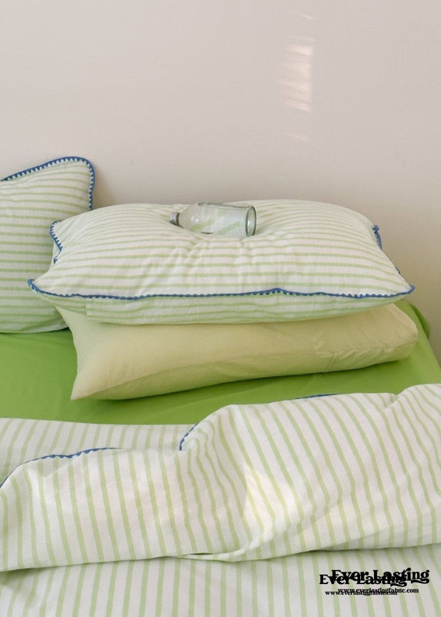 Pepper Candy Stripe Bedding Set / Purple + Green