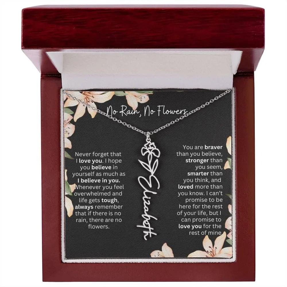 Personalized Flower Necklace