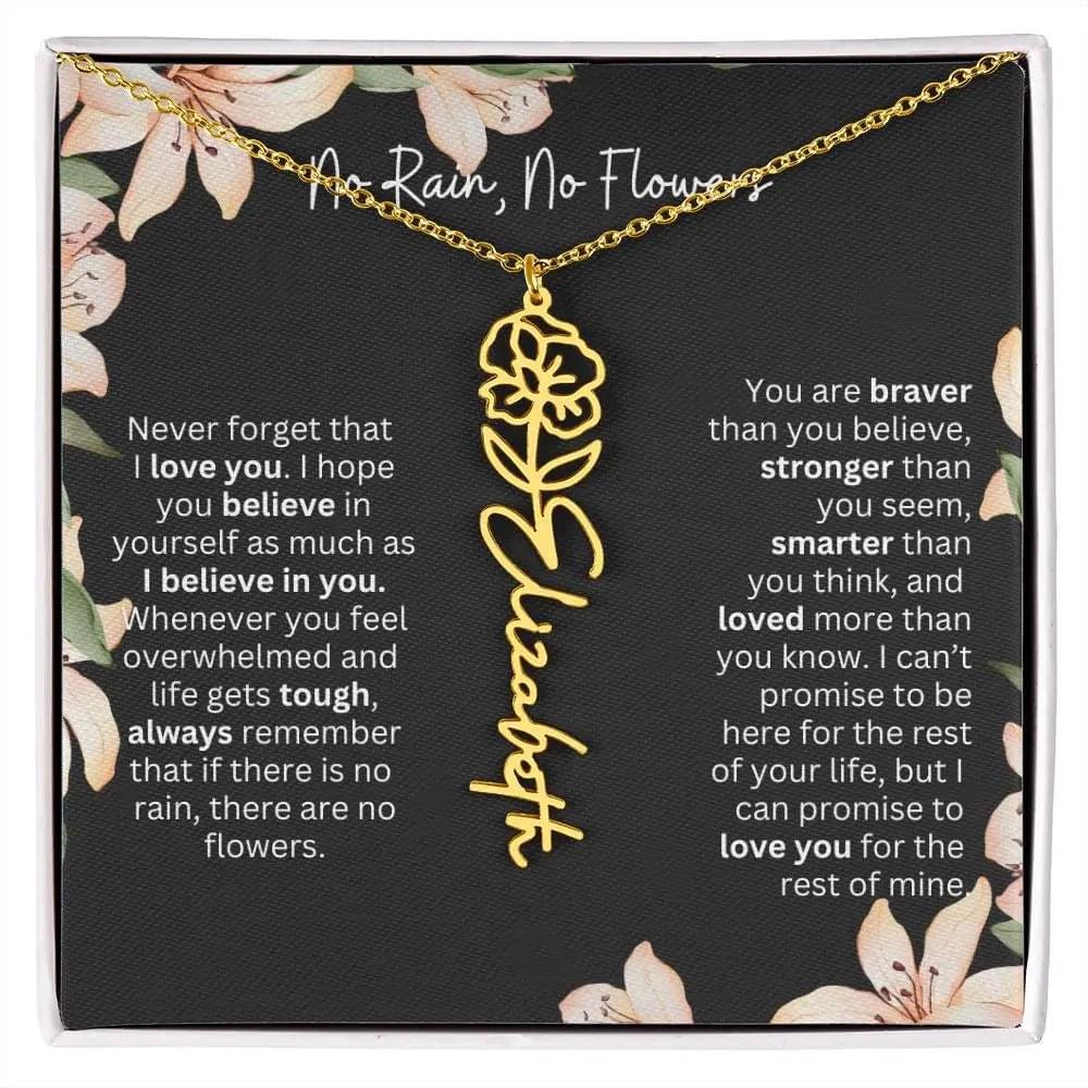 Personalized Flower Necklace