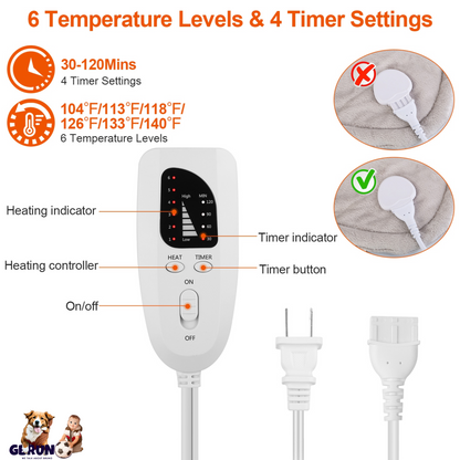 22.4x16.3in Large Weighted Heating Pad for Neck and Shoulders Electric Fast Heating Mat Neck Wrap Cushion Pain Relief with 6 Temperature Settings 4 Ti