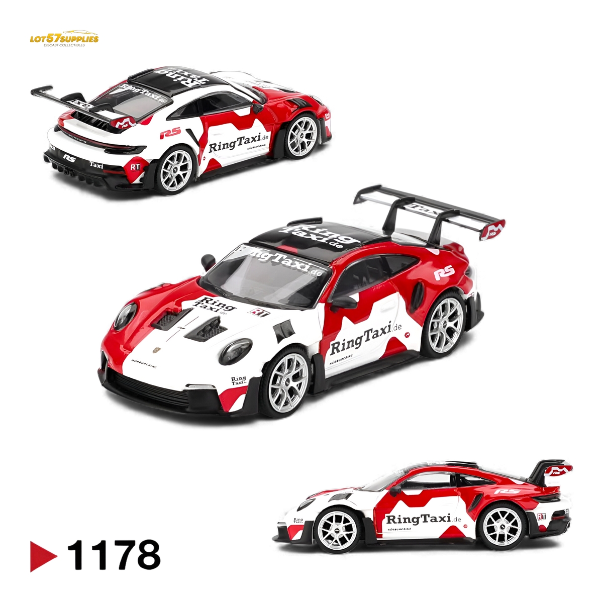 (Pre-Order) Mini GT Porsche 911 GT3 RS Weissach RingTaxi 1:64