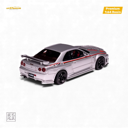 Cars' Lounge Nissan Skyline GT-R R34 Z-TUNE Nismo Edition Silver 1:64