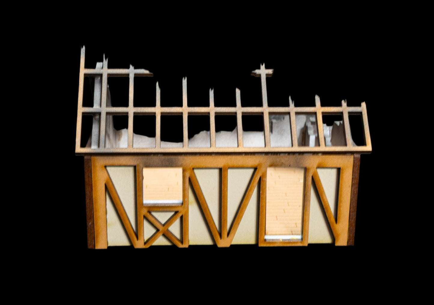 28mm Small Half Timber House  - 28MPNT550 (Assembled and Painted)
