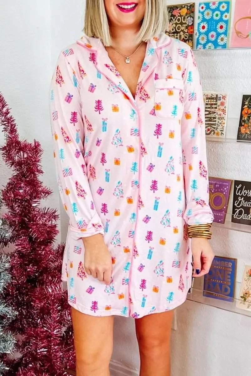 Love Salve Pink Sleep Dress Women's Soft Loungewear