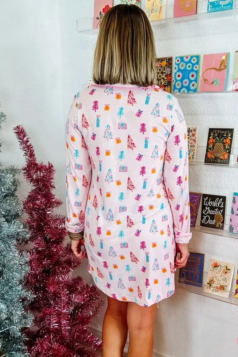 Love Salve Pink Sleep Dress Women's Soft Loungewear