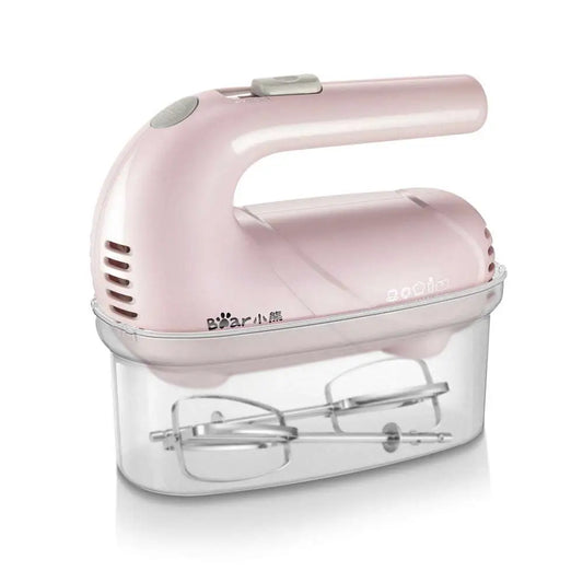 Pink Handheld Electric Whisk with Clear Base