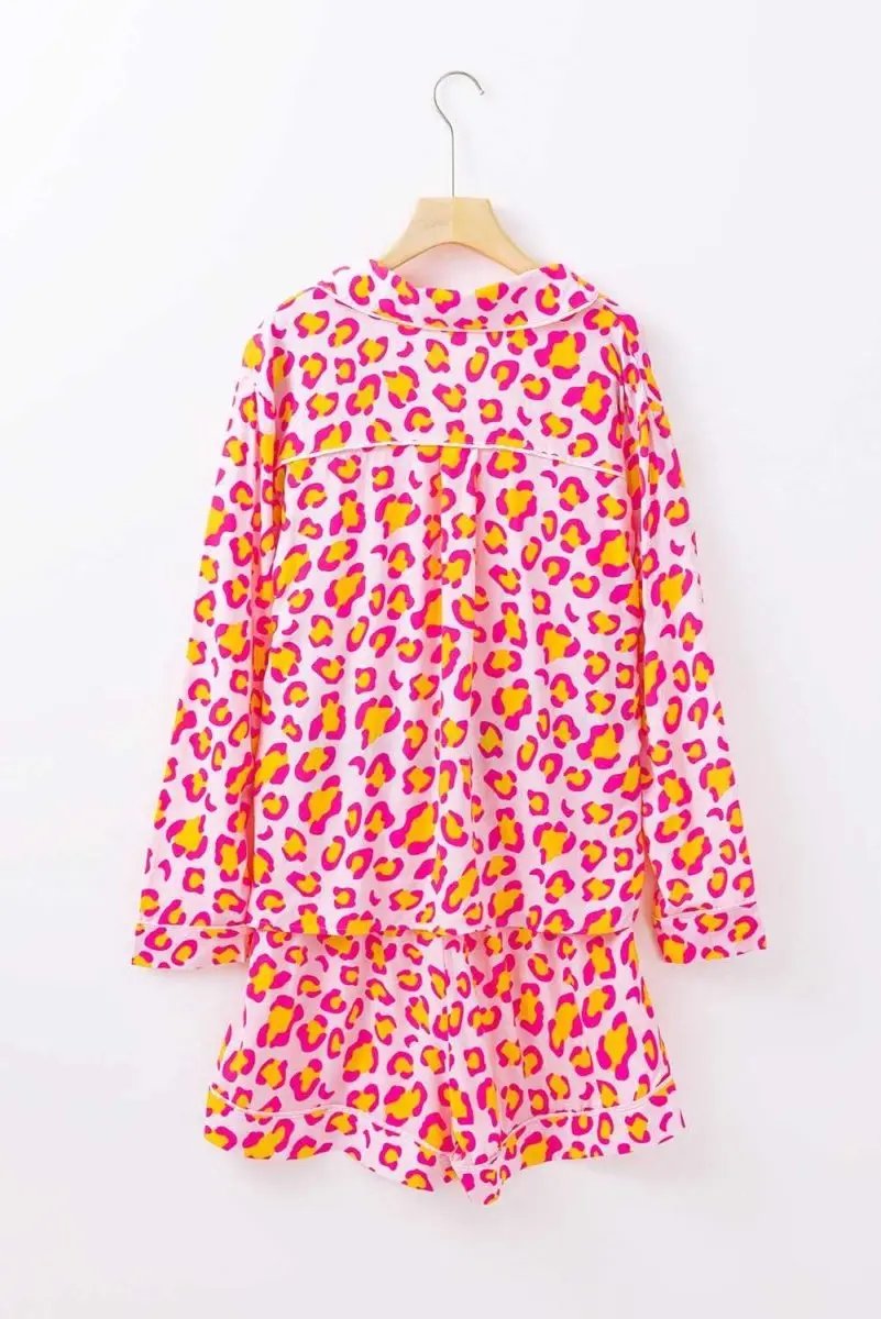 Pants Love Salve Pink Leopard Loungewear Women's Pajama Set Comfy Sleepwear