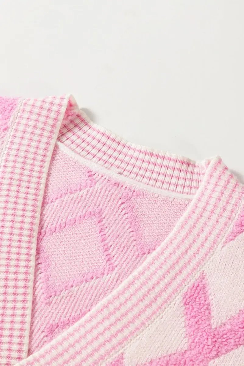 Love Salve Cardigan Sweater Pink Knit — Soft Open Front With Pockets