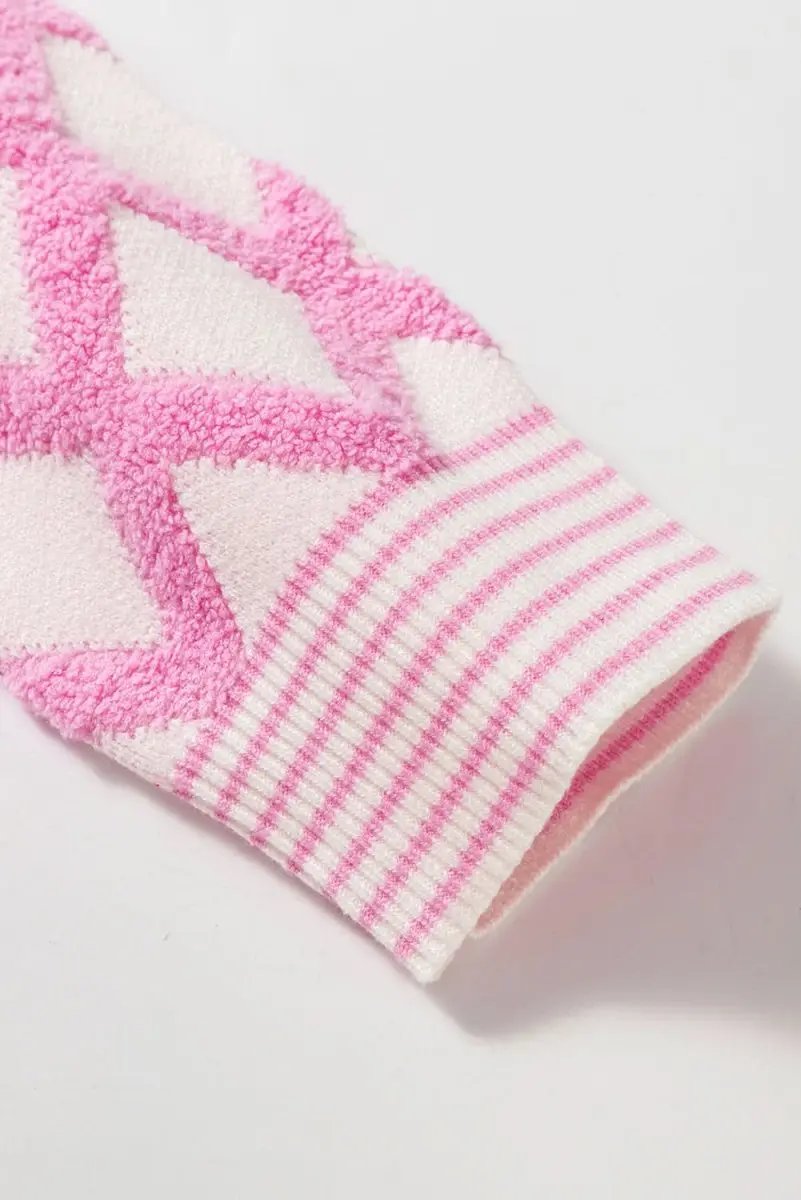 Love Salve Cardigan Sweater Pink Knit — Soft Open Front With Pockets